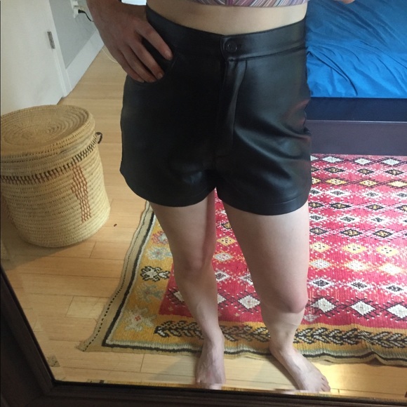 Vintage Vegan Leather High Waisted Shorts - Picture 5 of 6